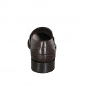 Man’s college loafers in dark brown leather - Available sizes:  37, 38, 46, 52