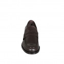 Man’s college loafers in dark brown leather - Available sizes:  37, 38, 46, 52