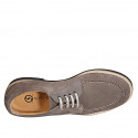 Man’s lace-up shoes in taupe suede - Available sizes:  37, 38, 46, 47, 48, 49, 51, 52
