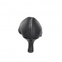 Woman's pointy pump in black leather with a memory foam insole and spool heel 5 - Available sizes:  32, 34, 35, 46