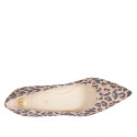 Woman's pointy pump in spotted suede with a memory foam insole and spool heel 5 - Available sizes:  32, 43, 45, 46