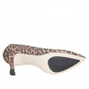 Woman's pointy pump in spotted suede with a memory foam insole and spool heel 7 - Available sizes:  32, 34, 42, 46