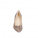 Woman's pointy pump in spotted suede with a memory foam insole and spool heel 7 - Available sizes:  32, 34, 42, 46