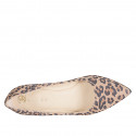 Woman's pointy pump in spotted suede with a memory foam insole and spool heel 7 - Available sizes:  32, 34, 42, 46