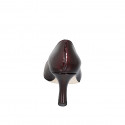 Escarpin pour femmes à bout pointu en cuir verni bordeaux, avec semelle intérieure en mousse à mémoire de forme et talon 7 - Pointures disponibles:  33, 34, 45