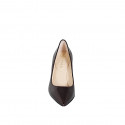 Escarpin pour femmes à bout pointu en cuir verni bordeaux, avec semelle intérieure en mousse à mémoire de forme et talon 7 - Pointures disponibles:  33, 34, 45