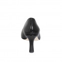 Woman's pointy pump in black patent leather with a memory foam insole and spool heel 7 - Available sizes:  32, 33, 34, 35, 42, 45