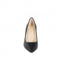 Woman's pointy pump in black patent leather with a memory foam insole and spool heel 7 - Available sizes:  32, 33, 34, 35, 42, 45