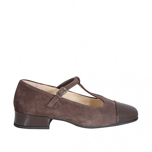 Woman's dark brown suede Mary Jane...