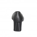Woman's pointy black leather pumps with a memory foam insole and heel 6 - Available sizes:  32, 33, 34, 42, 43, 44, 45, 46