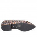 Woman's ballerina with a decorative strap, black leather trims, spotted-print suede and heel 2 - Available sizes:  32, 33, 34, 42, 43, 44, 45
