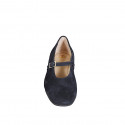 Ballerines Mary Jane pour femmes à bout carré en daim bleu, talon 3 - Pointures disponibles:  32, 33, 34, 42, 43, 44, 45, 46