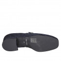 Ballerines Mary Jane pour femmes à bout carré en daim bleu, talon 3 - Pointures disponibles:  32, 33, 34, 42, 43, 44, 45, 46