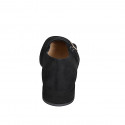 Ballerines Mary Jane pour femmes à bout carré en daim noir, talon 3 - Pointures disponibles:  32, 33, 34, 43, 44, 46