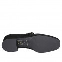 Ballerines Mary Jane pour femmes à bout carré en daim noir, talon 3 - Pointures disponibles:  32, 33, 34, 43, 44, 46