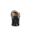 Ballerines Mary Jane pour femmes à bout rond en cuir verni noir, talon 3 - Pointures disponibles:  32, 42, 44