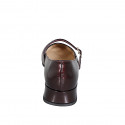 Ballerines Mary Jane pour femmes à bout rond en cuir verni bordeaux, talon 3 - Pointures disponibles:  32, 33, 34, 42, 43, 44
