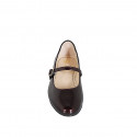Ballerines Mary Jane pour femmes à bout rond en cuir verni bordeaux, talon 3 - Pointures disponibles:  32, 33, 34, 42, 43, 44