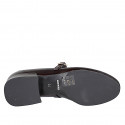 Ballerines Mary Jane pour femmes à bout rond en cuir verni bordeaux, talon 3 - Pointures disponibles:  32, 33, 34, 42, 43, 44