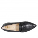 Woman’s pointy loafer in black leather with a block heel 4 - Available sizes:  33, 35, 43, 44, 45, 46