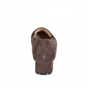 Woman’s pointy loafer in dark brown suede with a block heel 4 - Available sizes:  32, 42, 43, 44, 45, 46