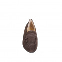 Woman’s pointy loafer in dark brown suede with a block heel 4 - Available sizes:  32, 42, 43, 44, 45, 46
