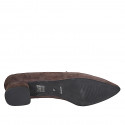 Woman’s pointy loafer in dark brown suede with a block heel 4 - Available sizes:  32, 42, 43, 44, 45, 46