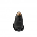 Woman’s Oxford lace-up shoes with a cap toe in black leather heel 3 - Available sizes:  33, 35, 43, 44, 45, 46