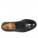 Woman’s Oxford lace-up shoes with a cap toe in black leather heel 3 - Available sizes:  33, 35, 43, 44, 45, 46