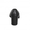 Décolleté a punta da donna con scollo a V in pelle nera tacco 7 - Misure disponibili: 32, 33, 34, 42, 43, 44, 45, 46