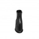 Bottin pour femmes à bout rond avec fermeture zippée en cuir noir talon 5 - Pointures disponibles:  32, 33, 34, 35, 42, 43, 44, 45, 46