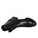 Bottin pour femmes à bout rond avec fermeture zippée en cuir noir talon 5 - Pointures disponibles:  32, 33, 34, 35, 42, 43, 44, 45, 46