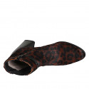 Pointed-toe ankle boot with zip, elastic and leather strap, in featuring leopard-print fur and black patent leather heel 7 - Available sizes:  33, 34, 35, 42, 43, 44, 45, 46