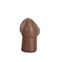 Décolleté da donna in pelle cuoio con punta tonda e tacco largo 6 - Misure disponibili: 32, 33, 34, 42, 43, 44, 45