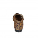Mocassin pour femmes à bout pointu en daim tacheté et marron foncé, avec boucles et talon 1 - Pointures disponibles:  33, 34, 42, 43, 44, 45, 46
