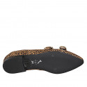 Woman's pointed-toe loafer in spotted and dark brown suede with buckles heel 1 - Available sizes:  33, 34, 42, 43, 44, 45, 46