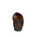 Mocassin pour femmes à bout pointu en daim marron foncé talon 1 - Pointures disponibles:  33, 34, 42, 43, 44, 45, 46