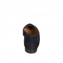 Woman's pointed-toe loafer in blue suede heel 1 - Available sizes:  33, 34, 42, 43, 44, 45, 46