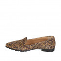 Mocasín para mujer con punta fina en gamuza moteada, tacón 1 - Tallas disponibles:  33, 34, 42, 43, 44, 45, 46
