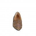 Woman's pointed-toe loafer in spotted suede heel 1 - Available sizes:  33, 34, 42, 43, 44, 45, 46