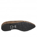 Mocasín para mujer con punta fina en gamuza moteada, tacón 1 - Tallas disponibles:  33, 34, 42, 43, 44, 45, 46