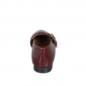 Bailarinas Mary Jane para mujer en charol granate con tiras, tacón 1 - Tallas disponibles:  33, 34, 42, 43, 44, 45, 46