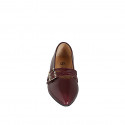 Ballerina Mary Jane da donna in vernice bordeaux con cinturini tacco 1 - Misure disponibili: 33, 34, 42, 43, 44, 45, 46