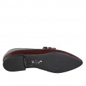 Bailarinas Mary Jane para mujer en charol granate con tiras, tacón 1 - Tallas disponibles:  33, 34, 42, 43, 44, 45, 46