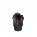 Ballerines Mary Jane pour femmes en cuir noir avec brides talon 1 - Pointures disponibles:  33, 34, 42, 43, 44, 45, 46