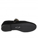 Ballerines Mary Jane pour femmes à bout rond en daim noir talon 1 - Pointures disponibles:  33, 34, 42, 43, 44, 45, 46