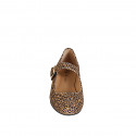 Ballerina Mary Jane da donna con punta tonda in camoscio stampa maculata tacco 1 - Misure disponibili: 33, 34, 42, 43, 44, 45, 46