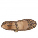 Bailarinas Mary Jane para mujer con punta redonda en gamuza moteada tacon 1 - Tallas disponibles:  33, 34, 42, 43, 44, 45, 46