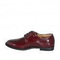 Zapatos Derby para mujer con cordones en charol granate tacòn 2 - Tallas disponibles:  33, 34, 42, 43, 44, 45, 46