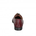 Woman's Derby lace-up shoe in maroon patent leather heel 2 - Available sizes:  33, 34, 42, 43, 44, 45, 46